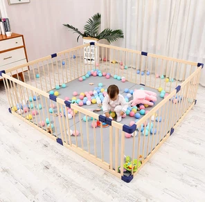 Baby Laufstall Holz Quadratisch Baby Zaun